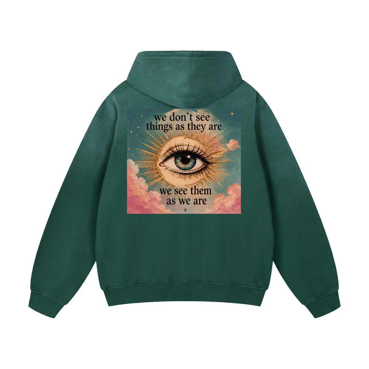 Eye As We Are Back Graphic Hoodie | Green 400 GSM Cotton