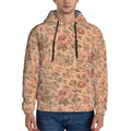 Vintage Rose Hoodie — Men's All-Over Print Floral Pullover