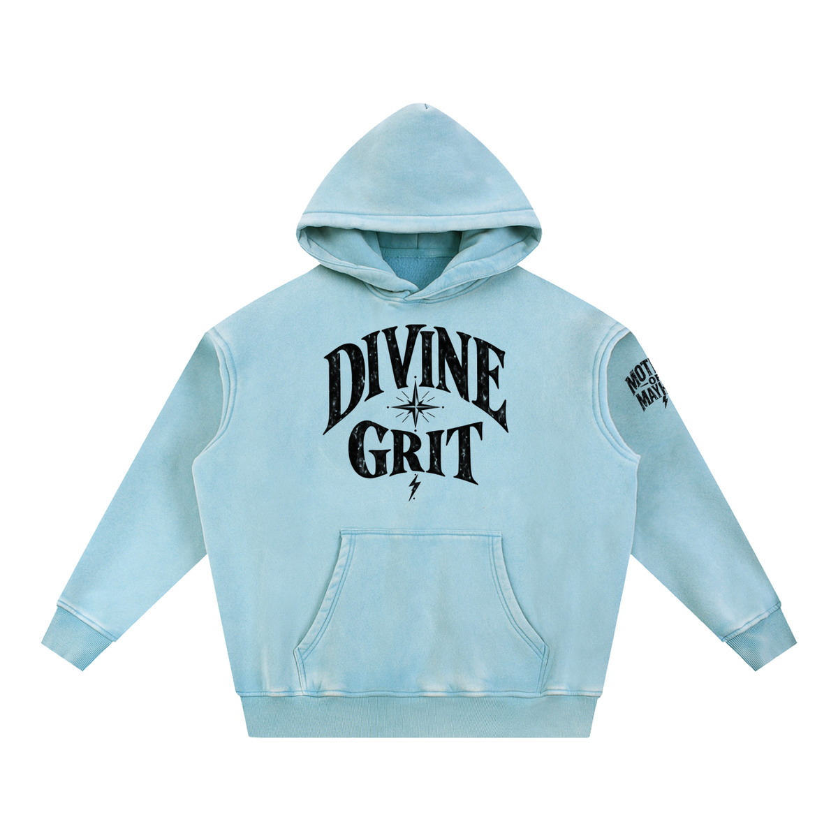 Divine Grit 1111 Divine Timing Graphic Hoodie | Oversized Snow Wash