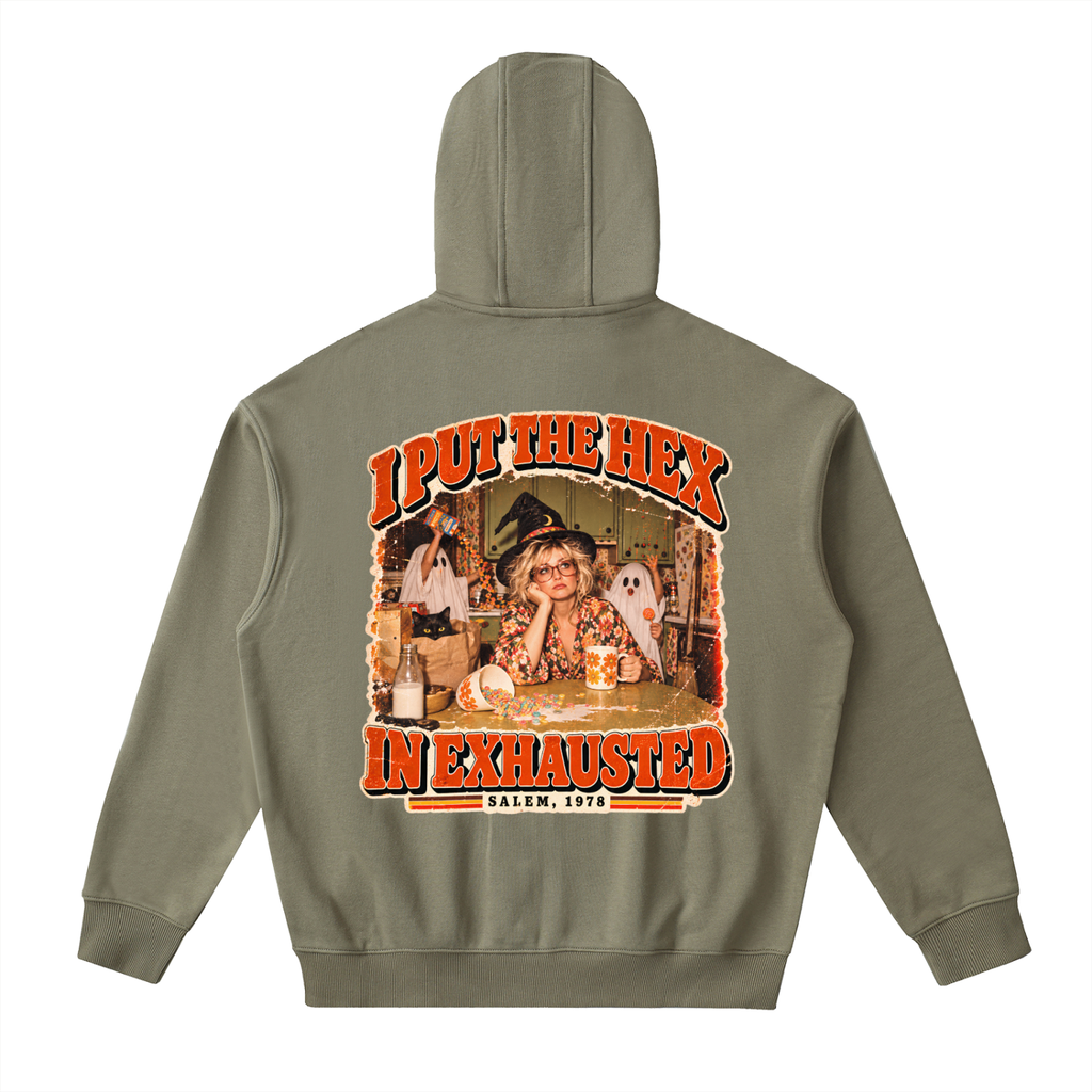 Drop-Shoulder Zip Up Hoodie