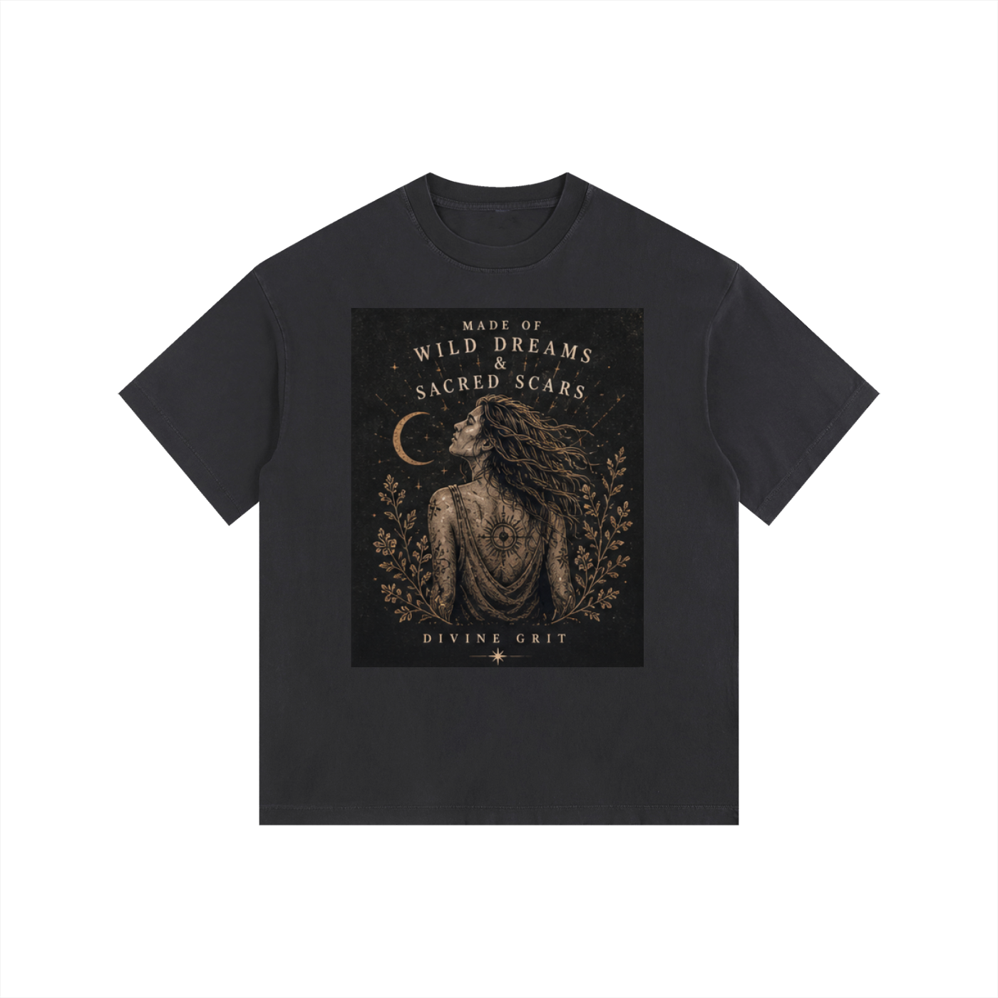 Wild Dreams and Sacred Scars Oversized T-Shirt - Divine Grit