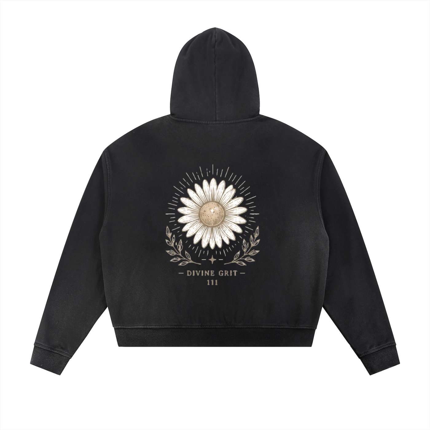 Divine Grit Daisy Sun Fade Fleece Zip Hoodie for Ultimate Comfort