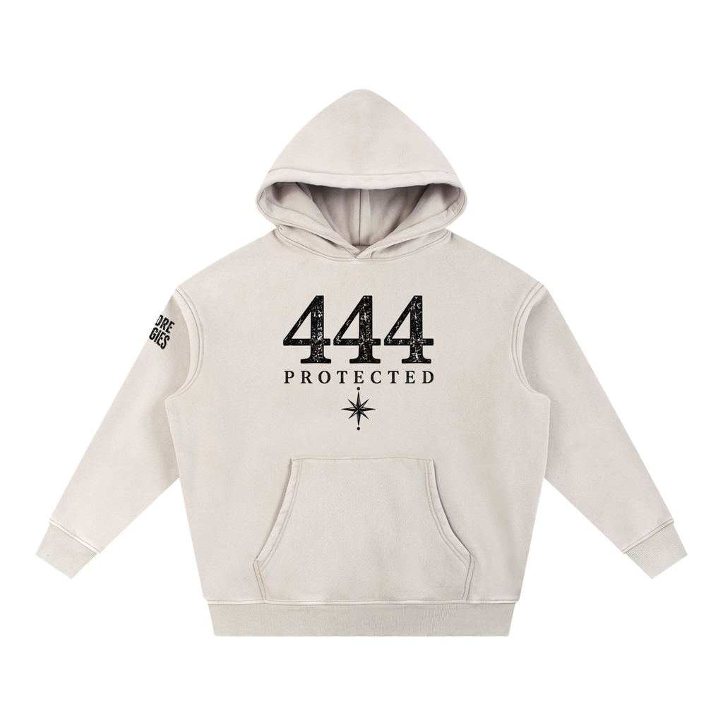 444 Protection Hoodie | Oversized Snow Wash Fleece