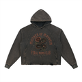 Mother of Mayhem Vintage Washed Frayed-Hem Hoodie - Divine Grit