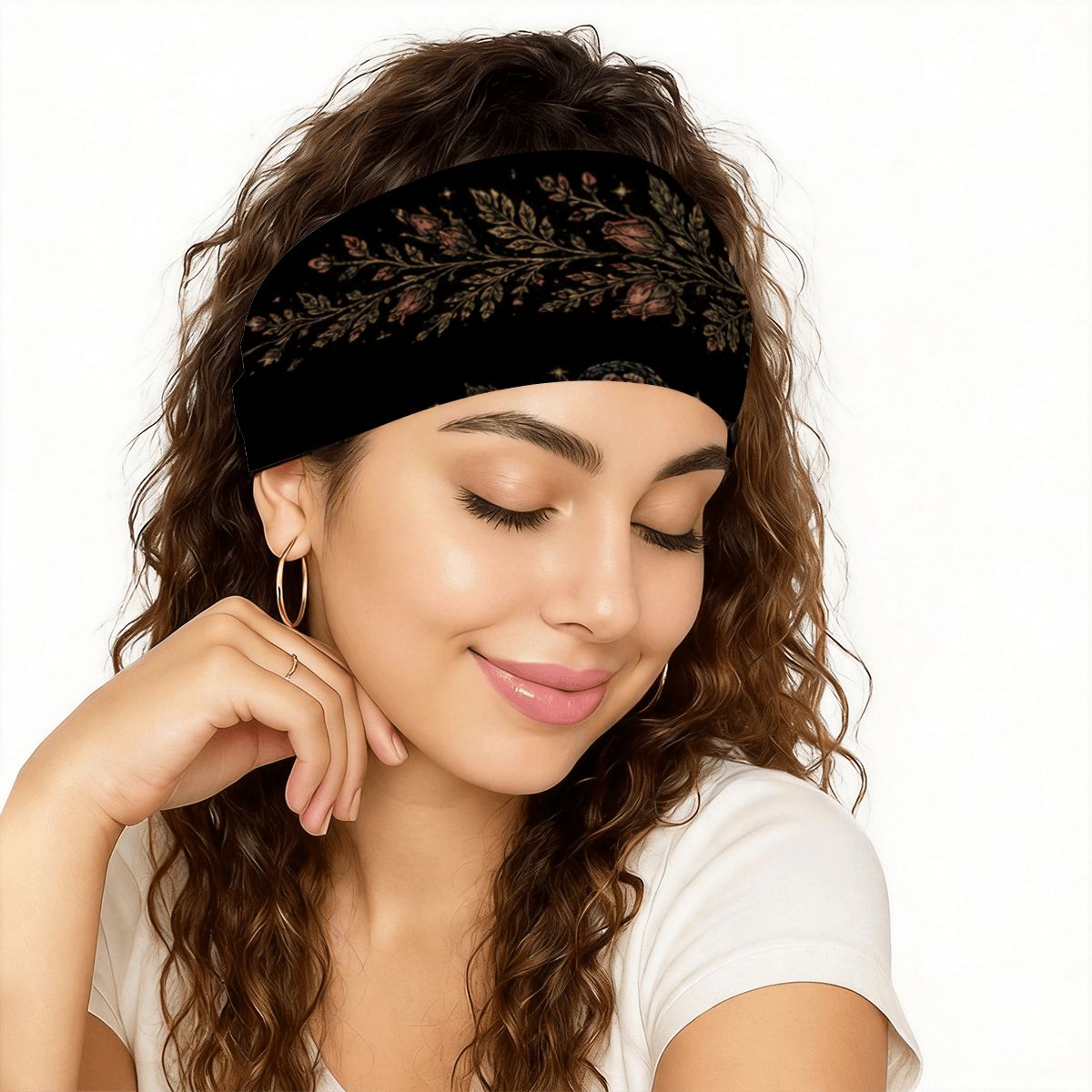 Boho Floral Wide Turban Headband