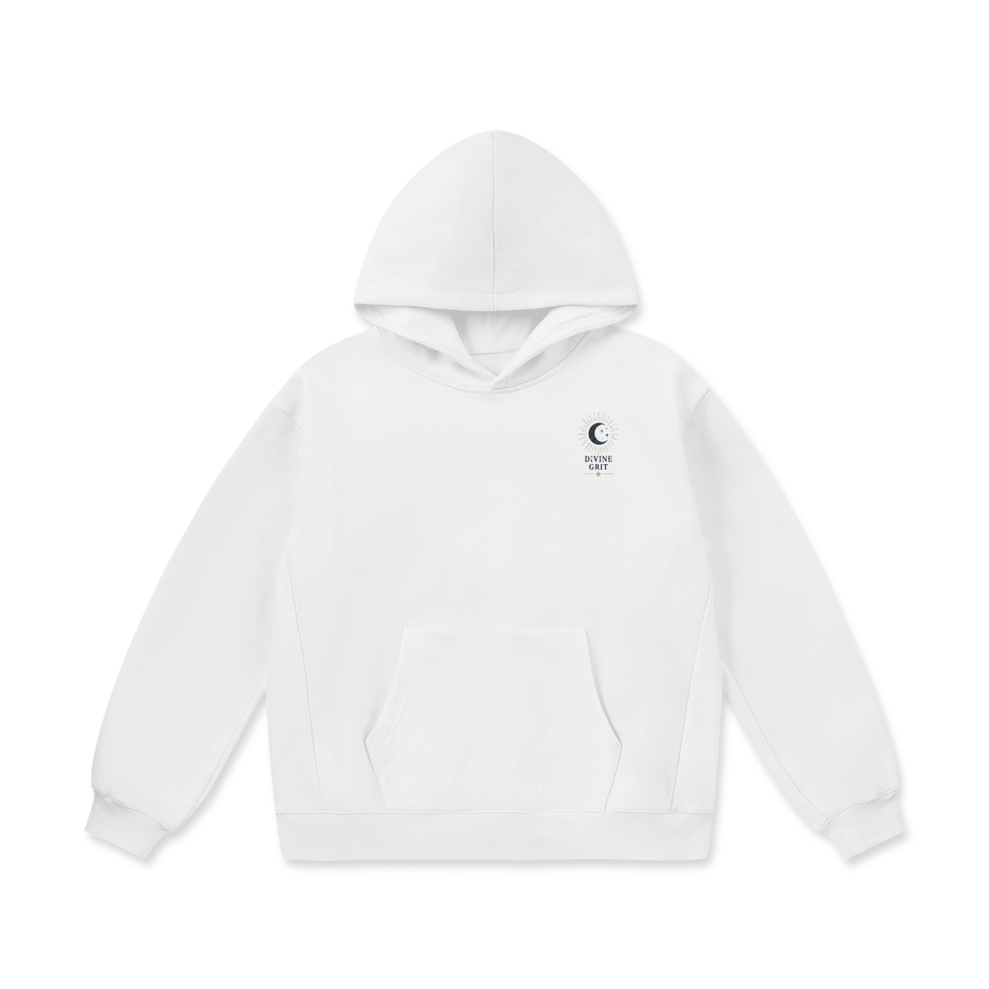 Divine Grit Crescent Hoodie – Lucent White