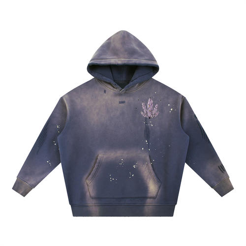 444 angel numbers Vintage Washed Frayed Fleece Hoodie - Divine Grit