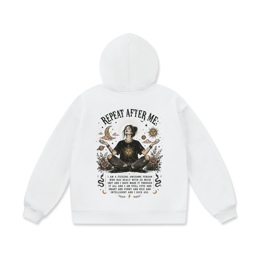 Divine Grit Crescent Hoodie – Lucent White