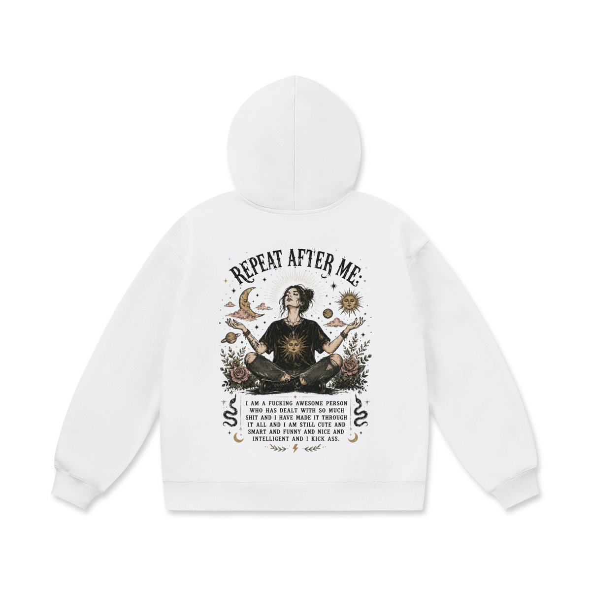Divine Grit Crescent Hoodie – Lucent White