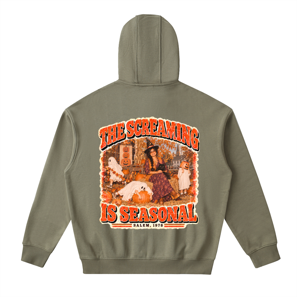 Drop-Shoulder Zip Up Hoodie