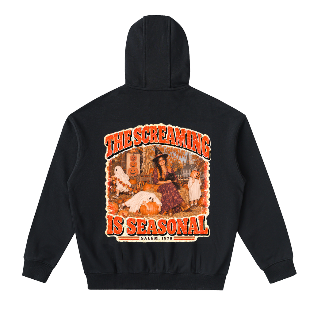 Drop-Shoulder Zip Up Hoodie