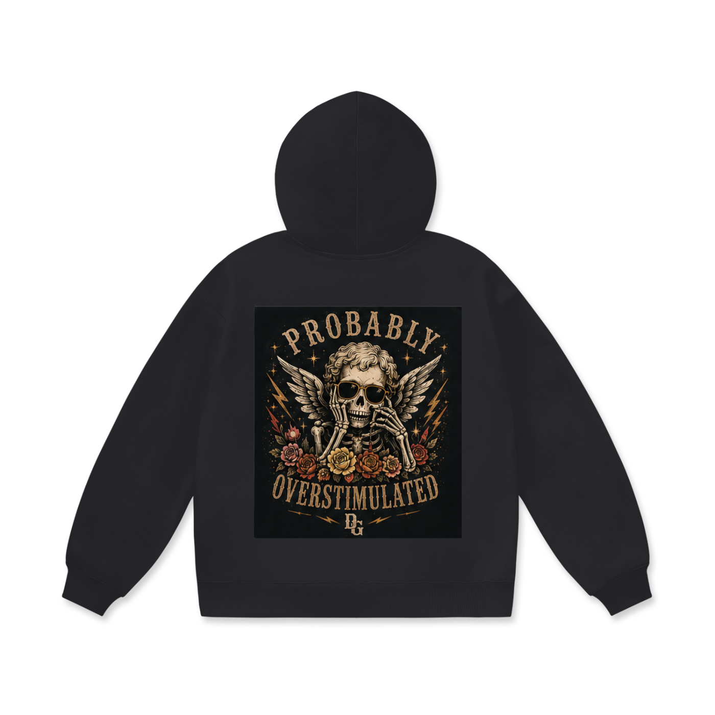 Overstimulated Oversized Fleece Hoodie for Ultimate Comfort - Divine Grit