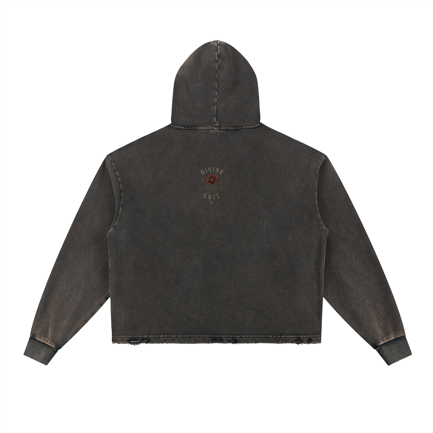 Mother of Mayhem Vintage Washed Frayed-Hem Hoodie - Divine Grit