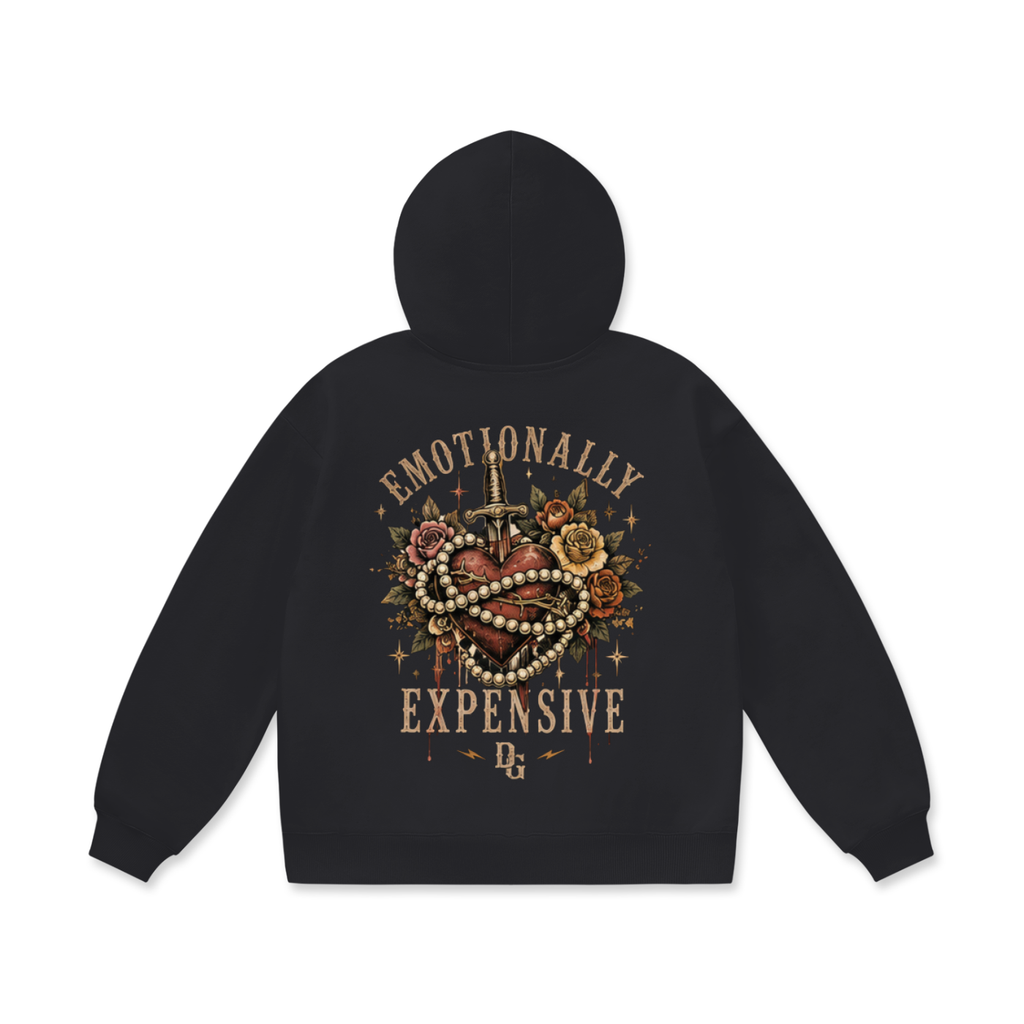 Emotionly Expensive Oversize Heavyweight Fleece Hoodie for Ultimate Comfort - Divine Grit
