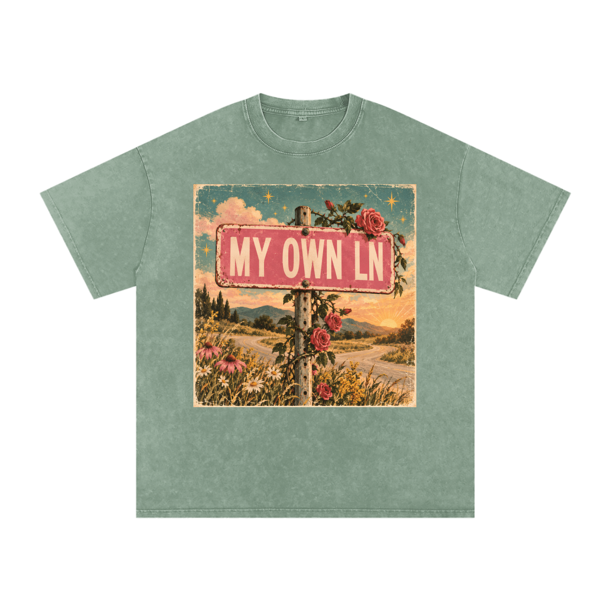 My Own Lane Oversized Graphic T-Shirt | Snow Wash Cotton