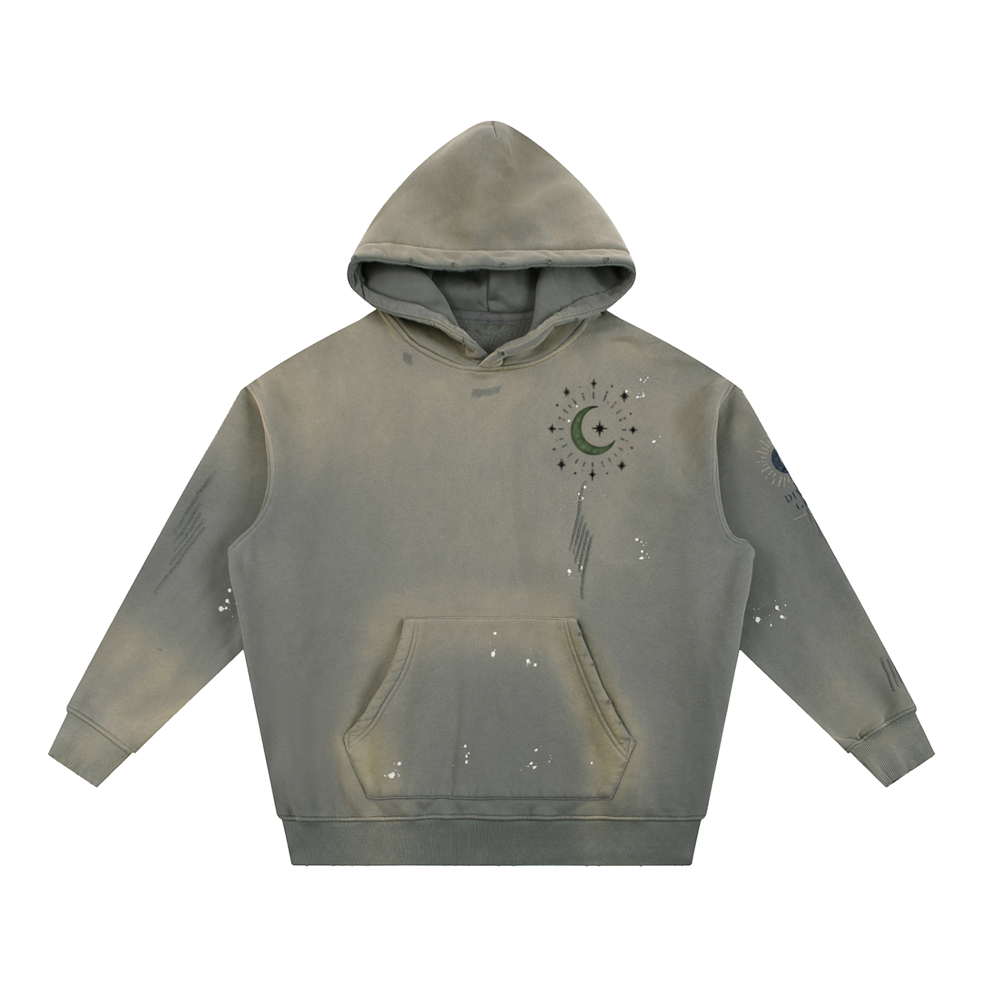 222 angel numberVintage Washed Frayed Fleece Hoodie - Divine Grit