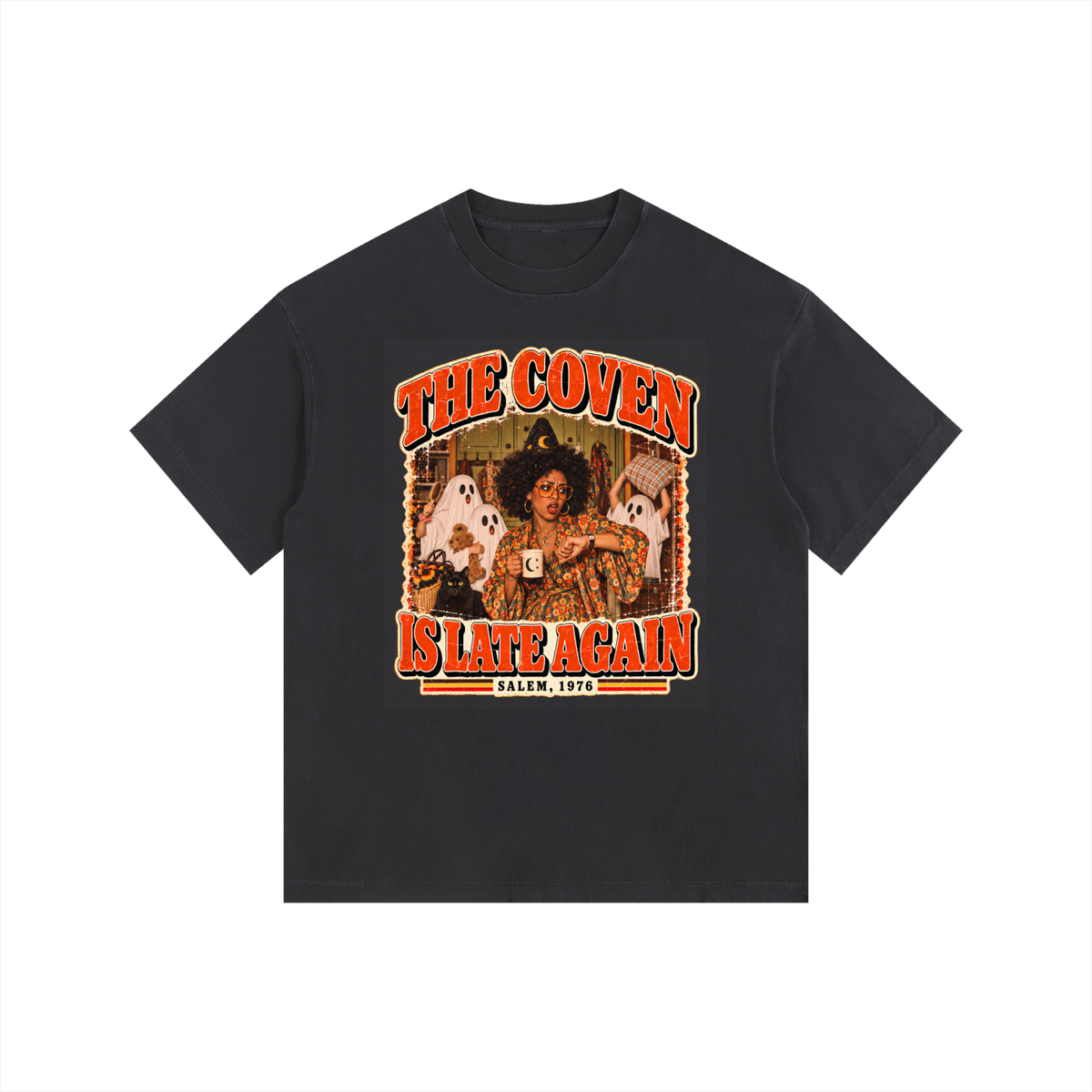 The Coven Is Late Again Halloween T-Shirt | Cotton Graphic Tee