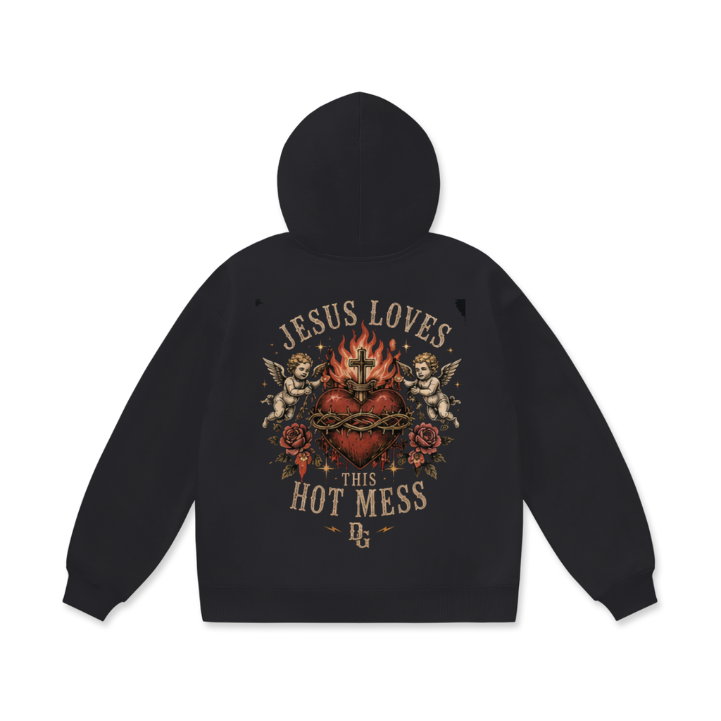 Jesus Loves This Hot Mess Hoodie for Ultimate Comfort and Style - Divine Grit