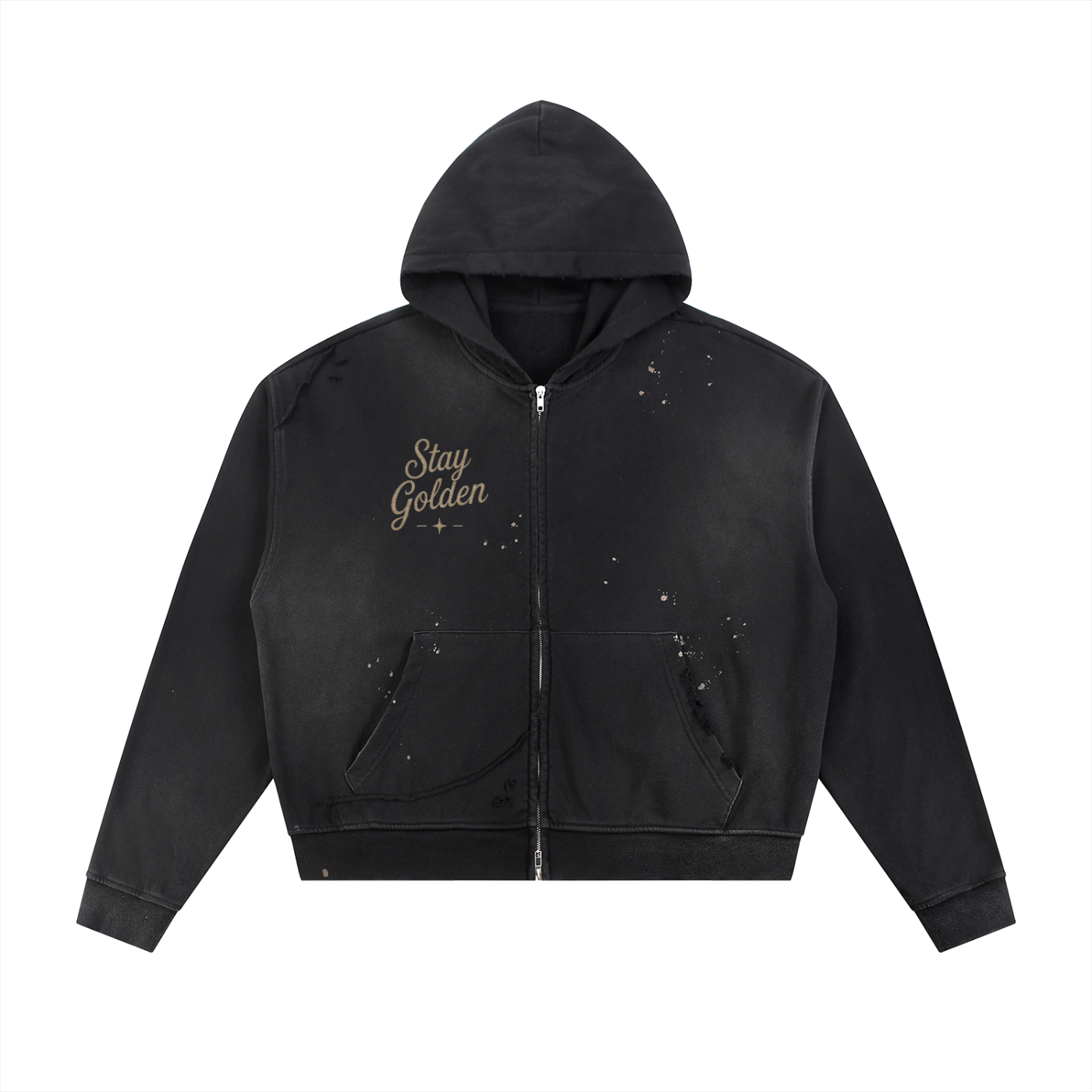Divine Grit Daisy Sun Fade Fleece Zip Hoodie for Ultimate Comfort