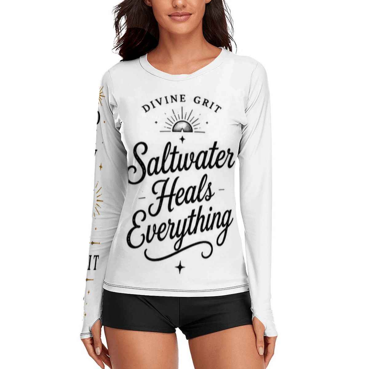 saltwater heals everything womens sunshirt