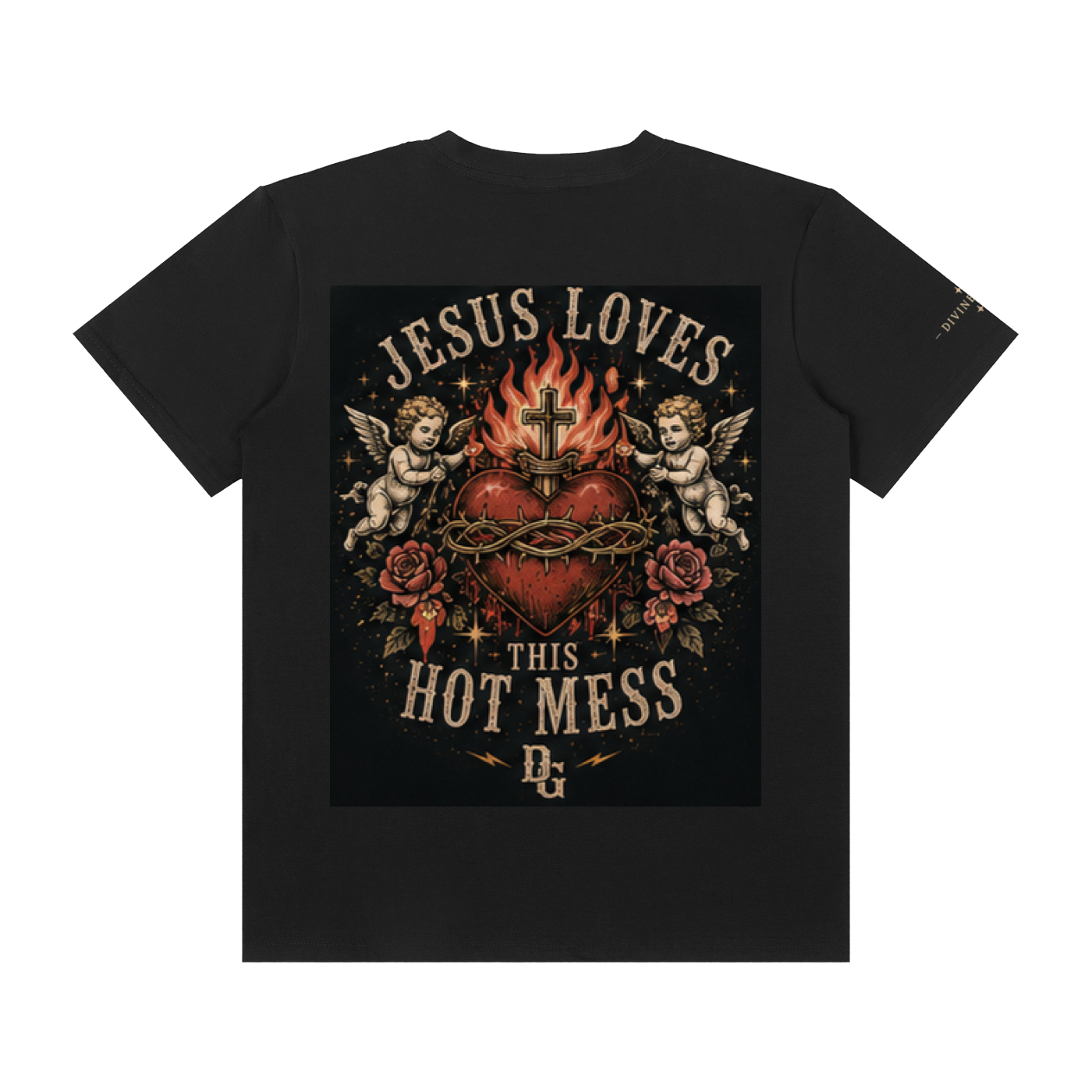 Jesus Loves This Hot Mess T-Shirt - Unisex Classic Crew Neck Cotton Tee