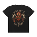 Jesus Loves This Hot Mess T-Shirt - Unisex Classic Crew Neck Cotton Tee