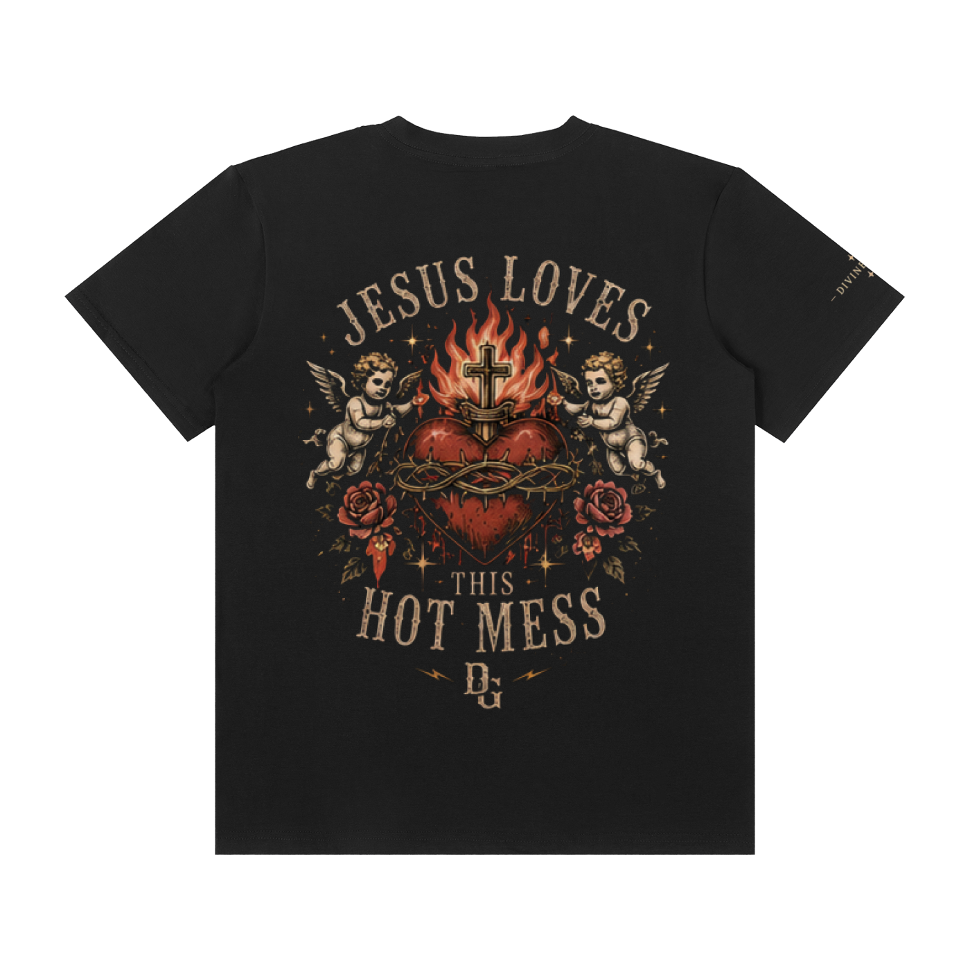 Jesus Loves This Hot Mess T-Shirt - Unisex Classic Crew Neck Cotton Tee