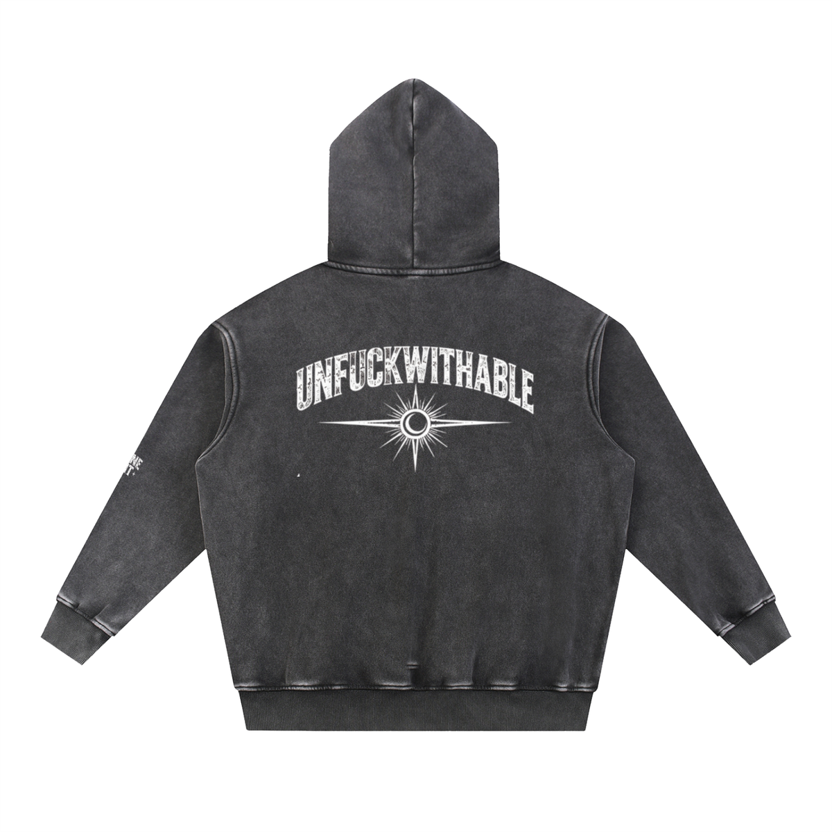 111 Alignment Unfuckwithable Oversized Hoodie | Washed Black