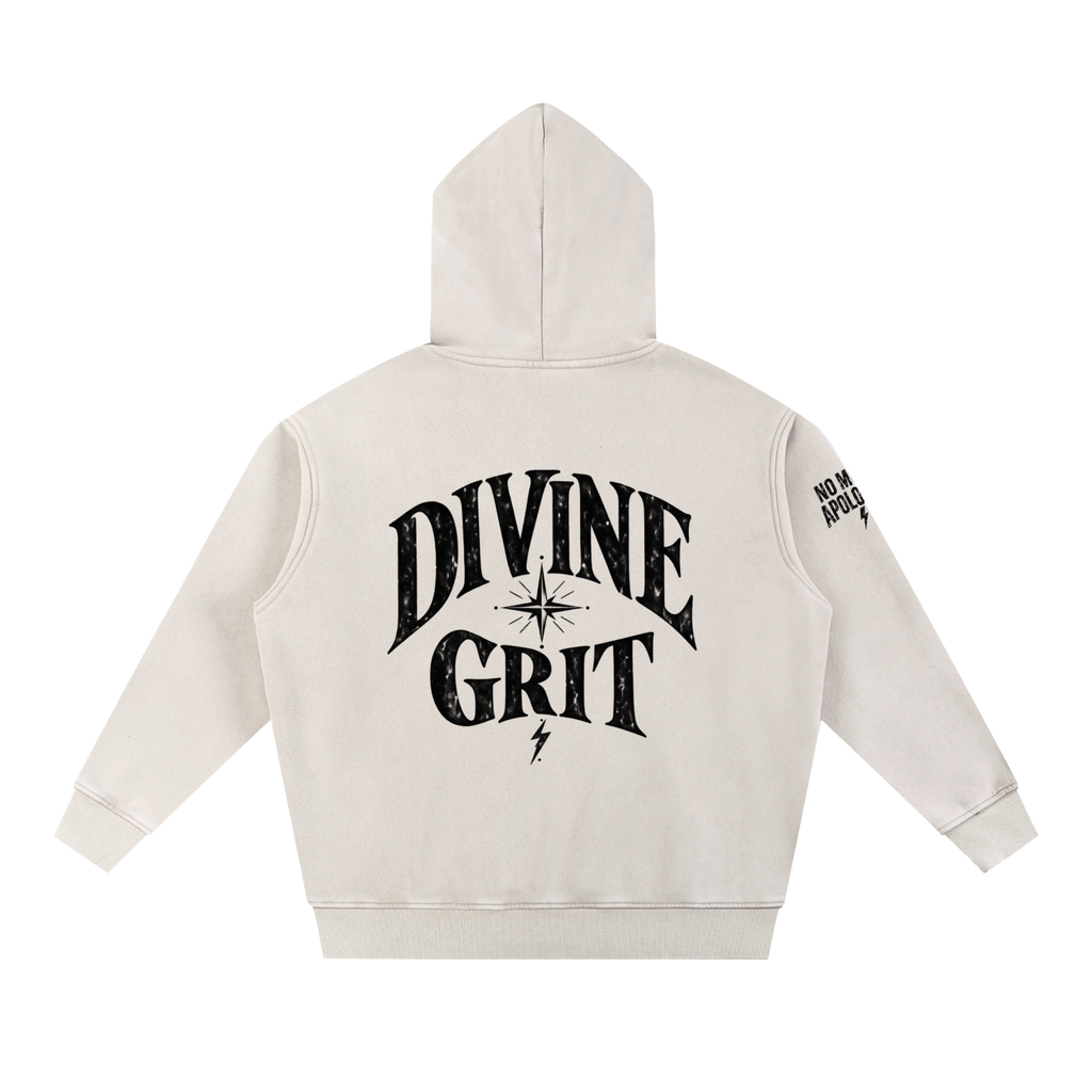 444 Protection Hoodie | Oversized Snow Wash Fleece