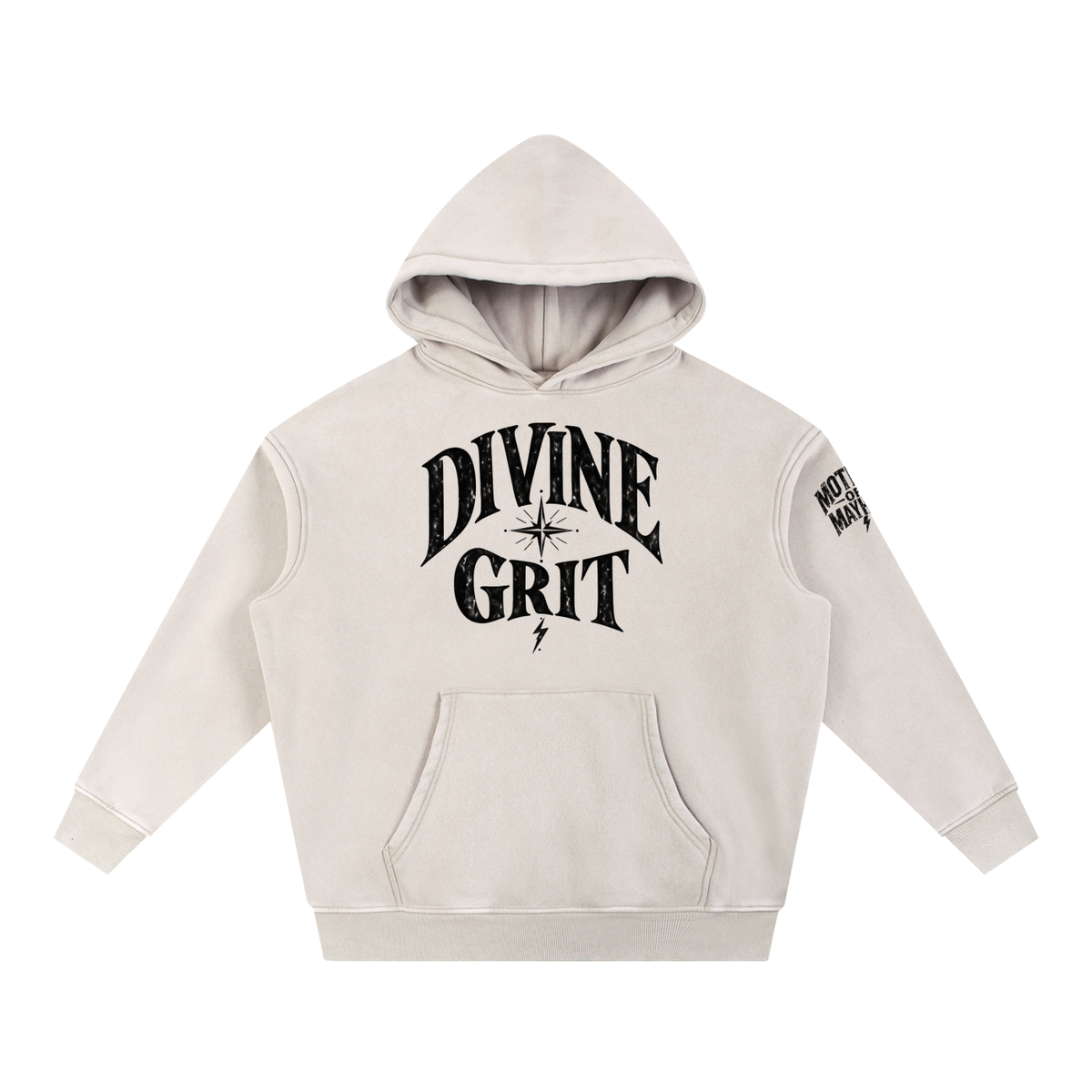 Snow Wash Oversized Fleece Hoodie | Lake Blue & Apricot
