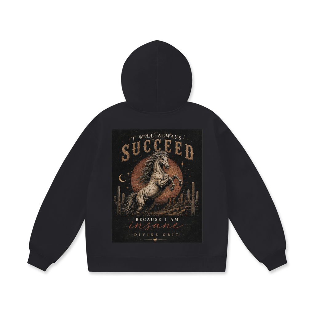 I Will Succeed Hoodie - Oversized Fleece Comfort and Inspirational Style - Divine Grit