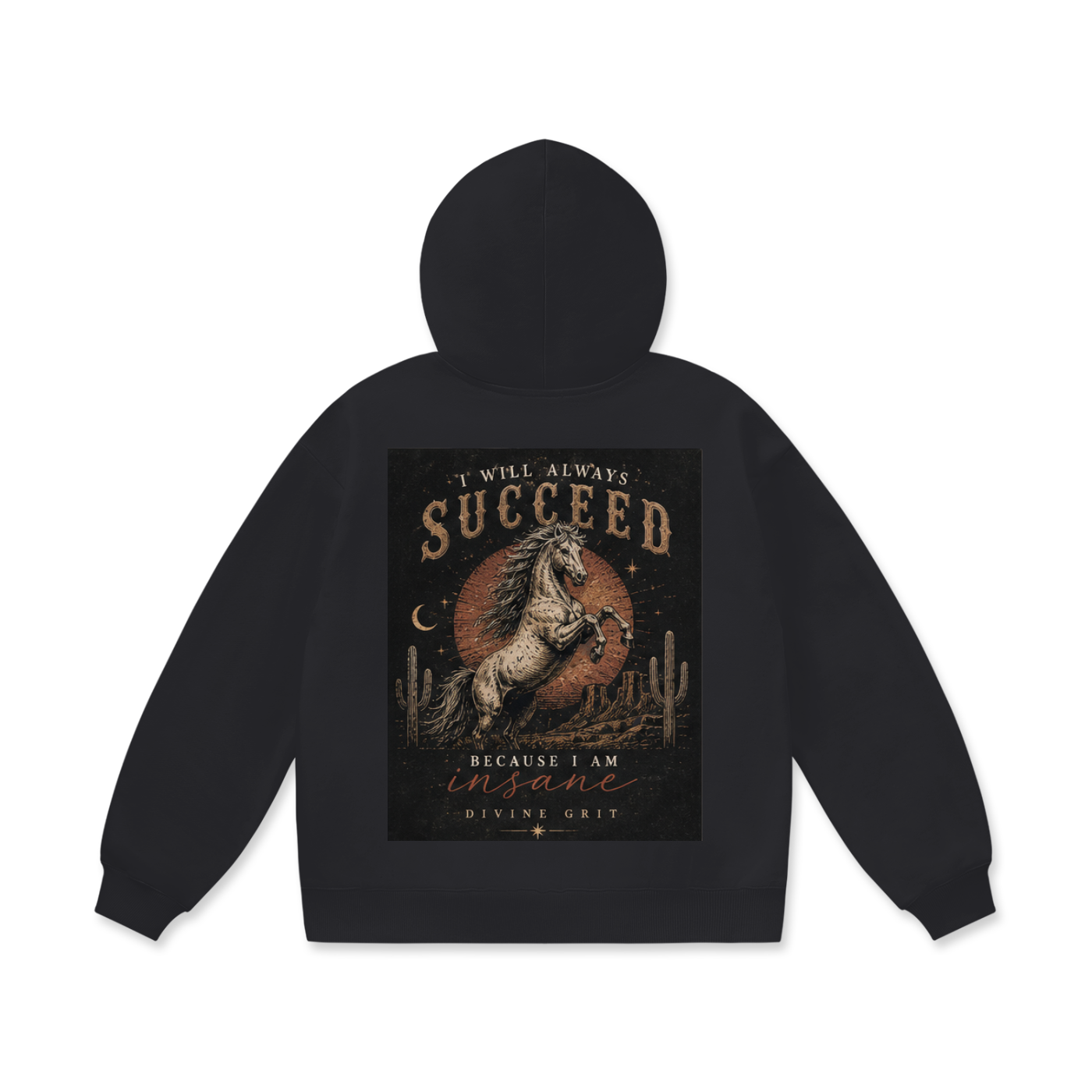 I Will Succeed Hoodie - Oversized Fleece Comfort and Inspirational Style