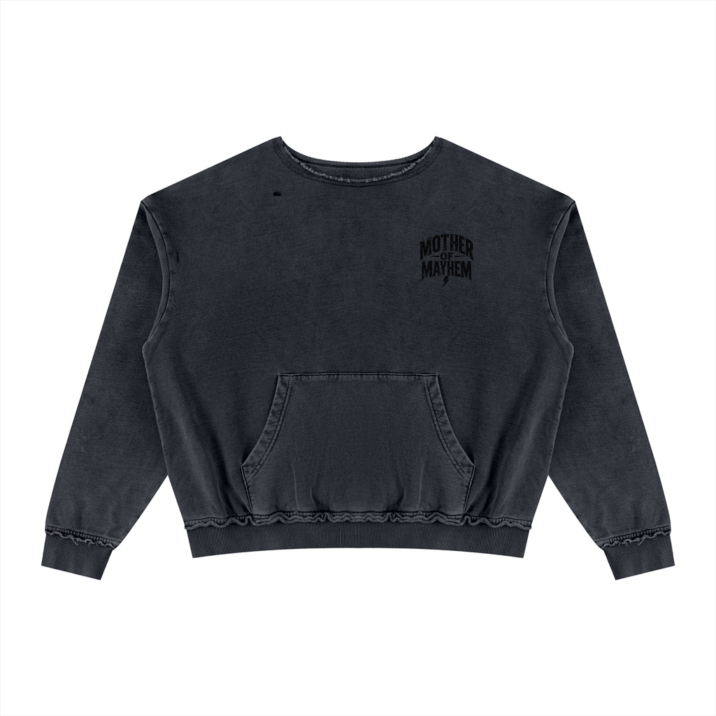 Mother of Mayhem Black Vintage Wash Crewneck Sweatshirt