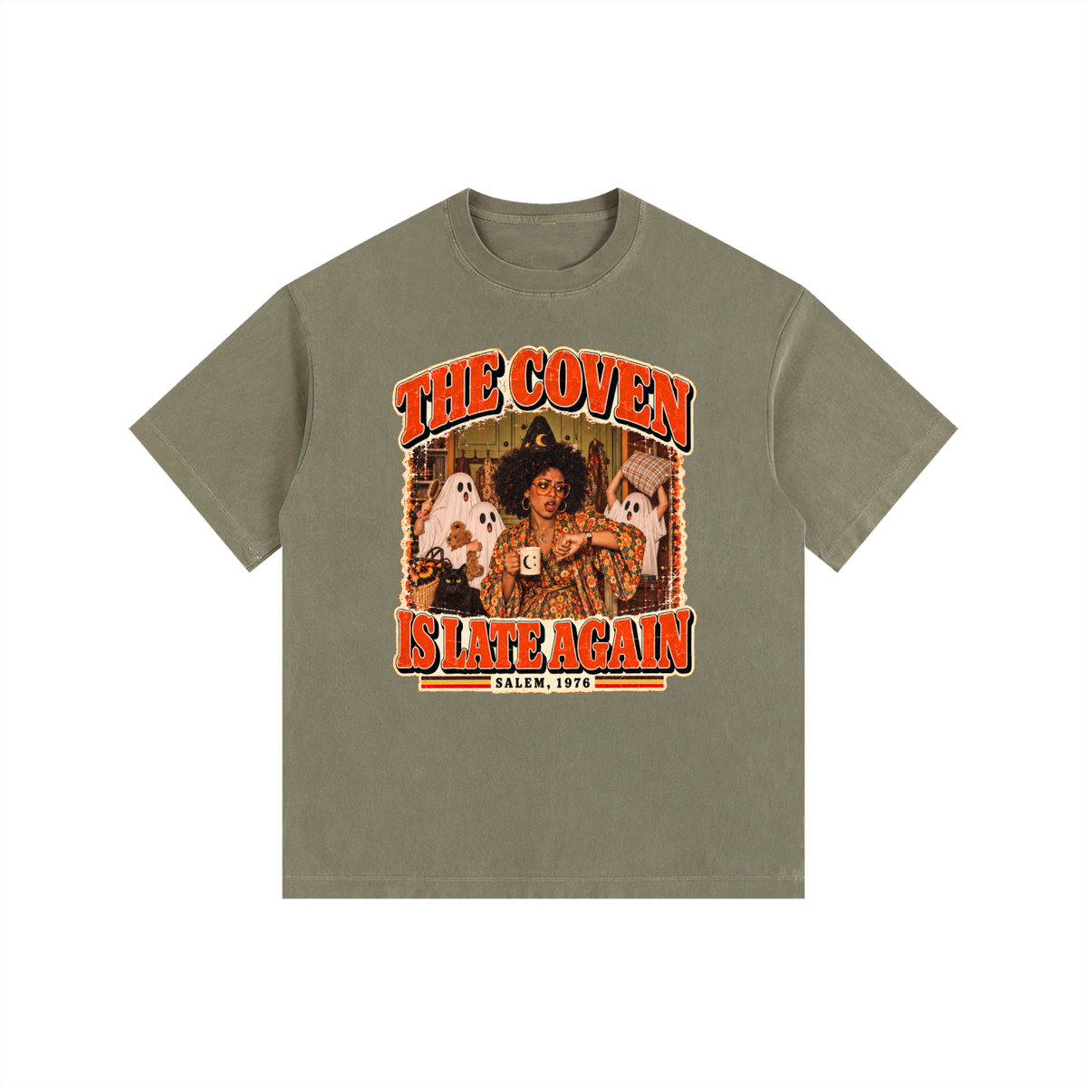The Coven Is Late Again Halloween T-Shirt | Cotton Graphic Tee