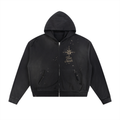Direction Sun Fade Frayed Fleece Zip Hoodie - Divine Grit