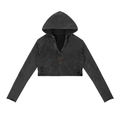 Mother of Mayhem Hoodie - Vintage Washed Cropped Style for Bold Fashion - Divine Grit