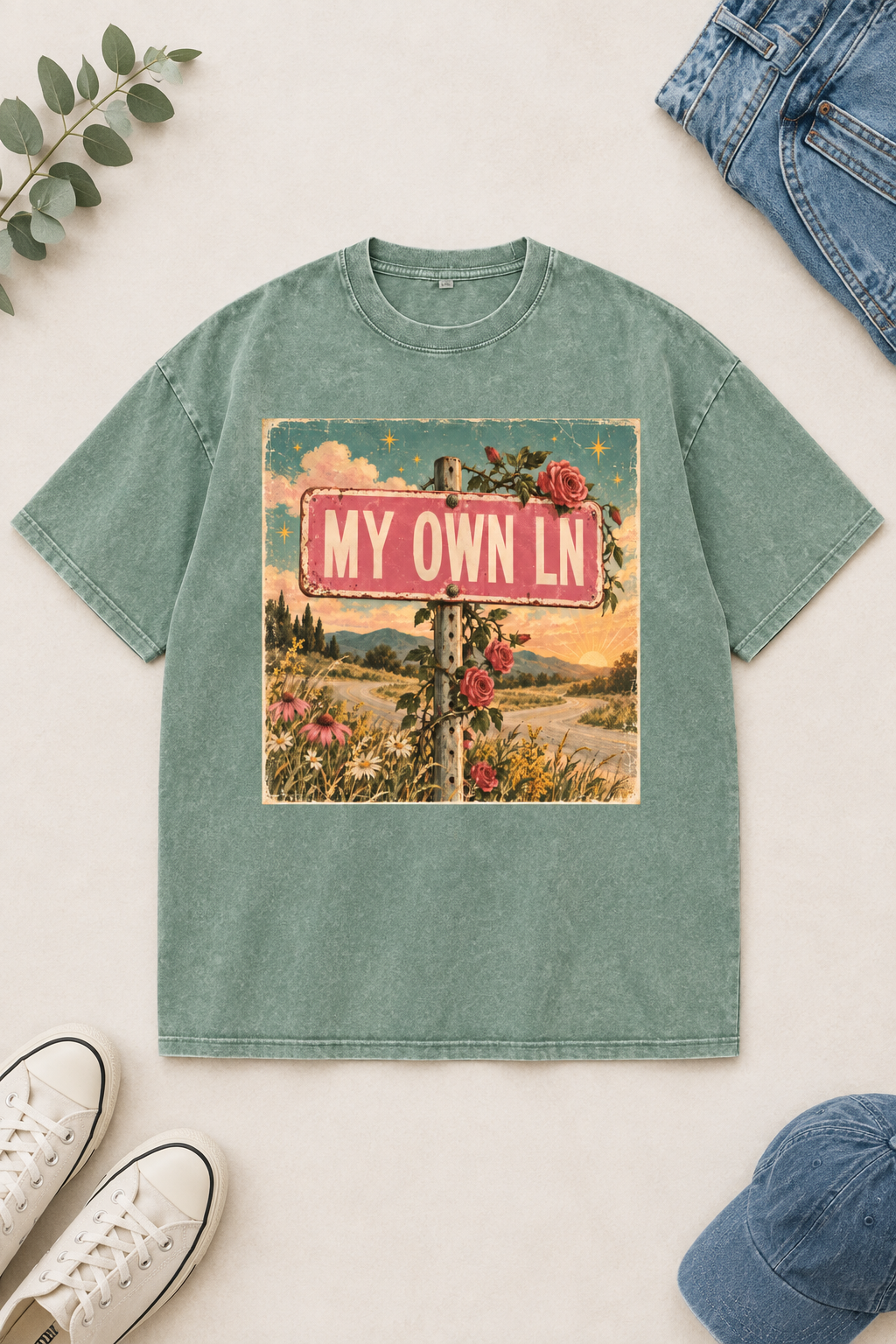 Bean Green flat-lay mockup