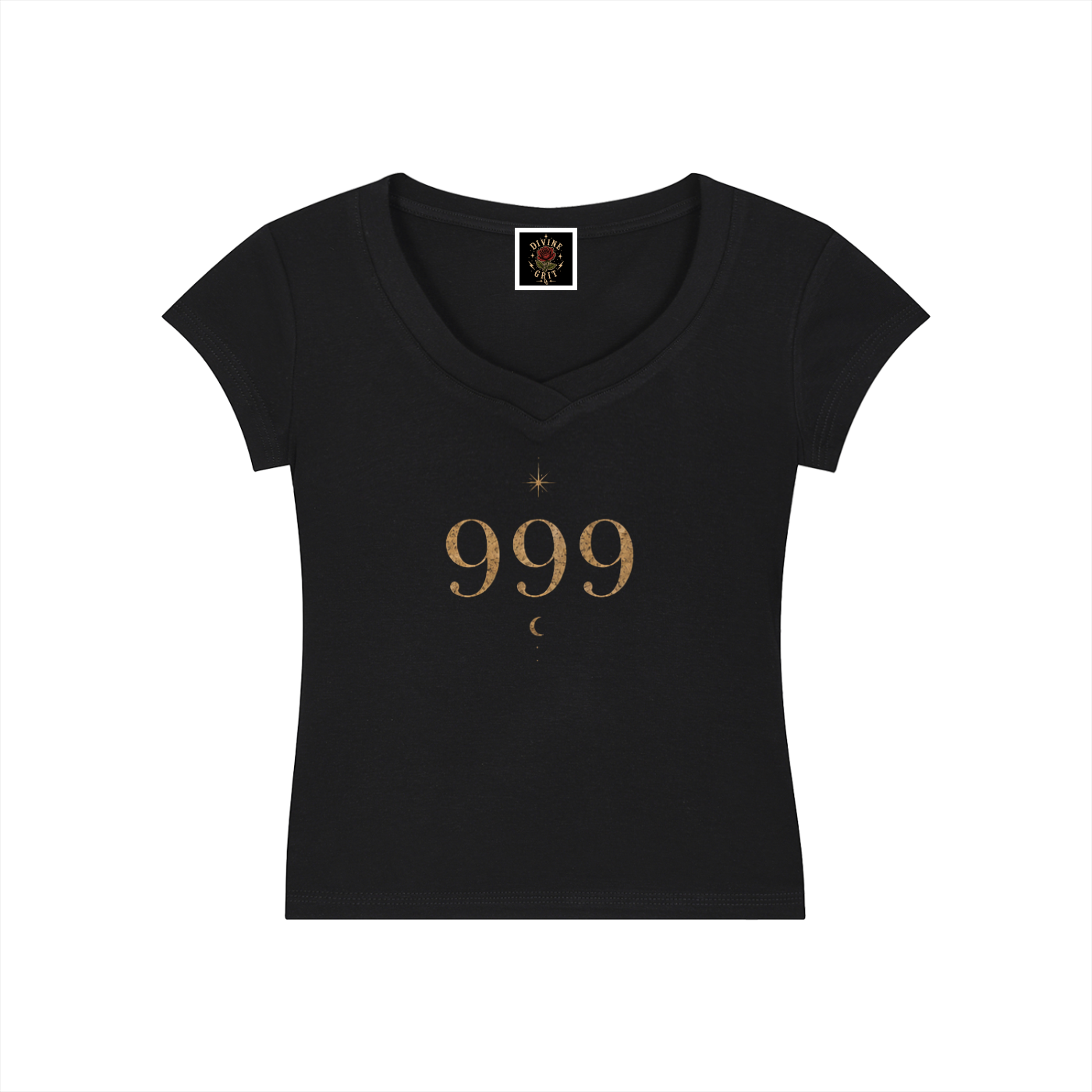 Essential V-Neck Bodycon T-Shirt - Divine Grit