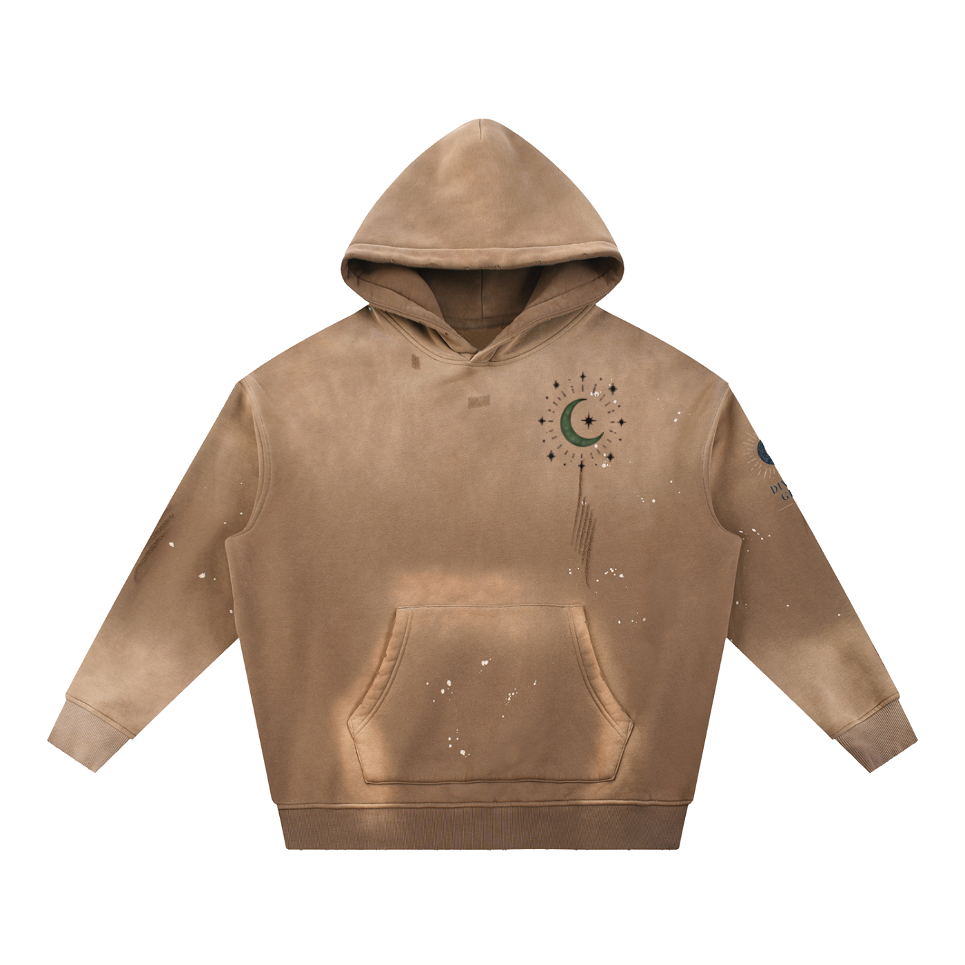 222 angel numberVintage Washed Frayed Fleece Hoodie - Divine Grit