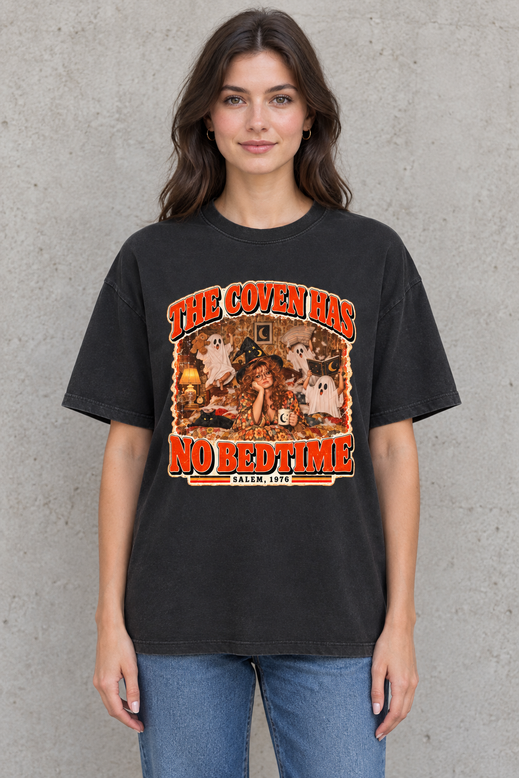 The Coven Has No Bedtime Halloween T-Shirt | Cotton Graphic Tee