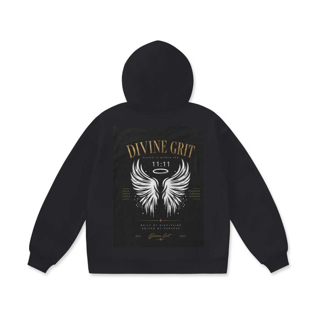 1111 Divine Grit Oversized Hoodie - Heavyweight Fleece Comfort