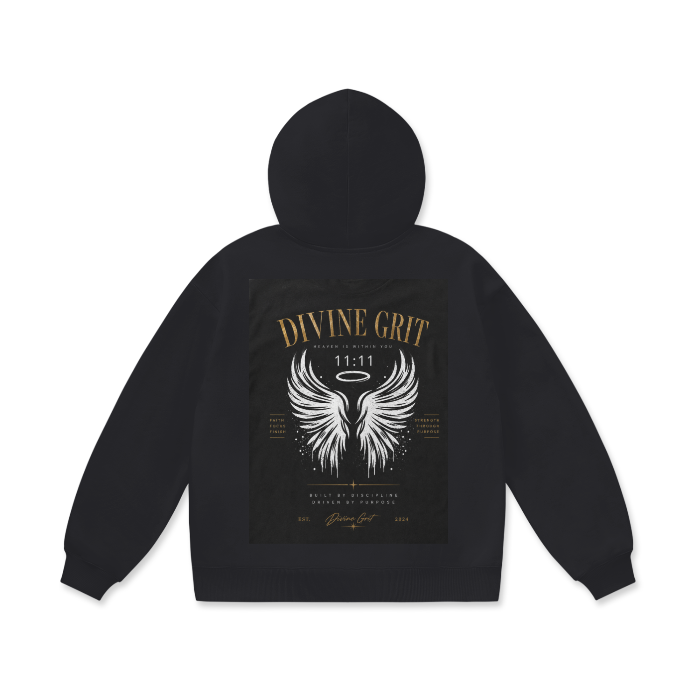1111 Divine Grit Oversized Hoodie - Heavyweight Fleece Comfort