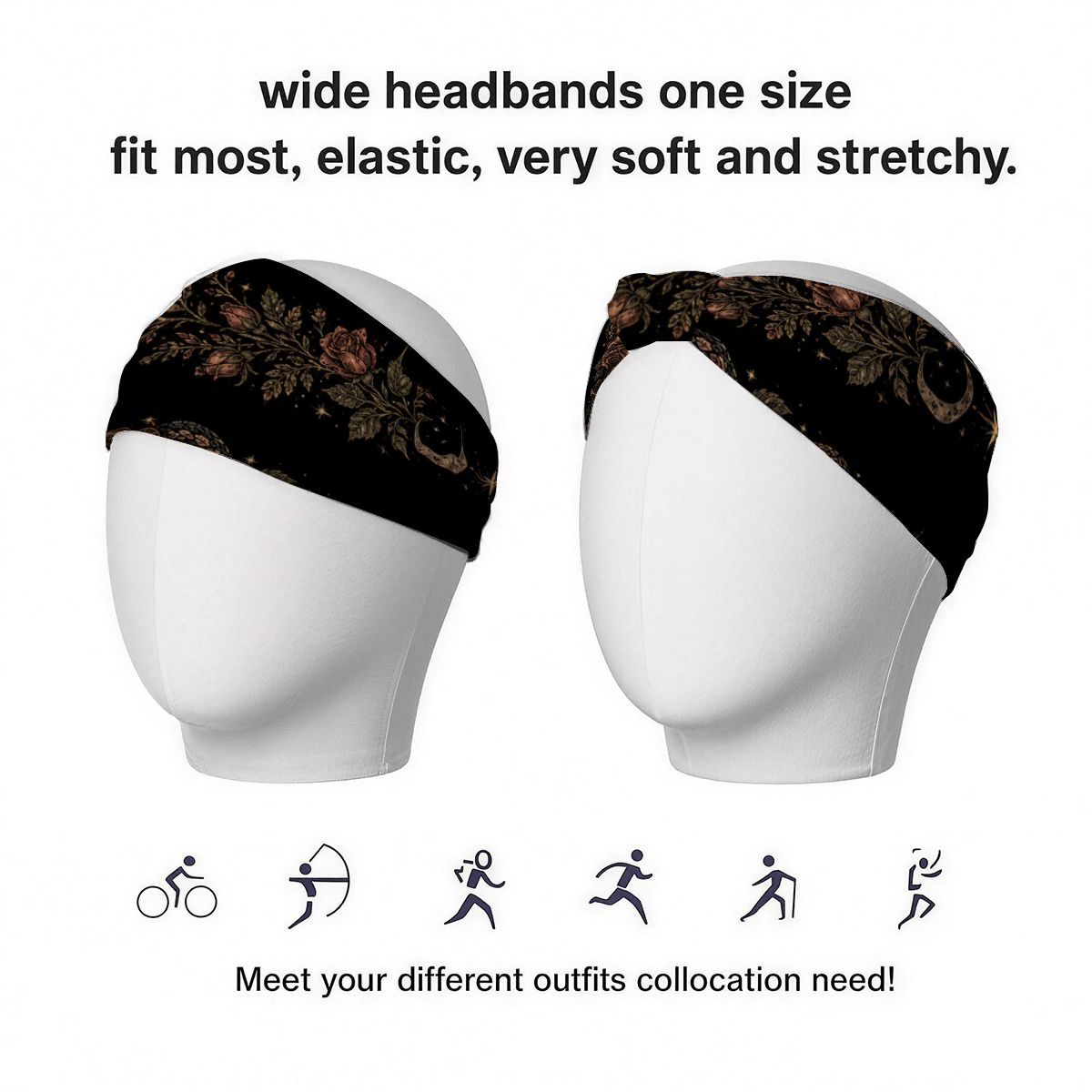 Boho Floral Wide Turban Headband