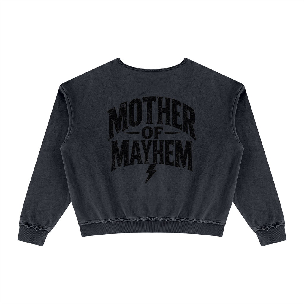 Mother of Mayhem Black Vintage Wash Crewneck Sweatshirt