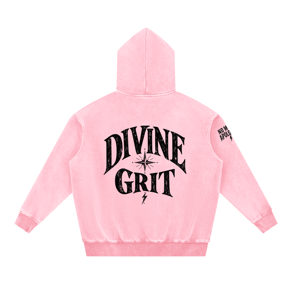 444 Protection Hoodie | Oversized Snow Wash Fleece