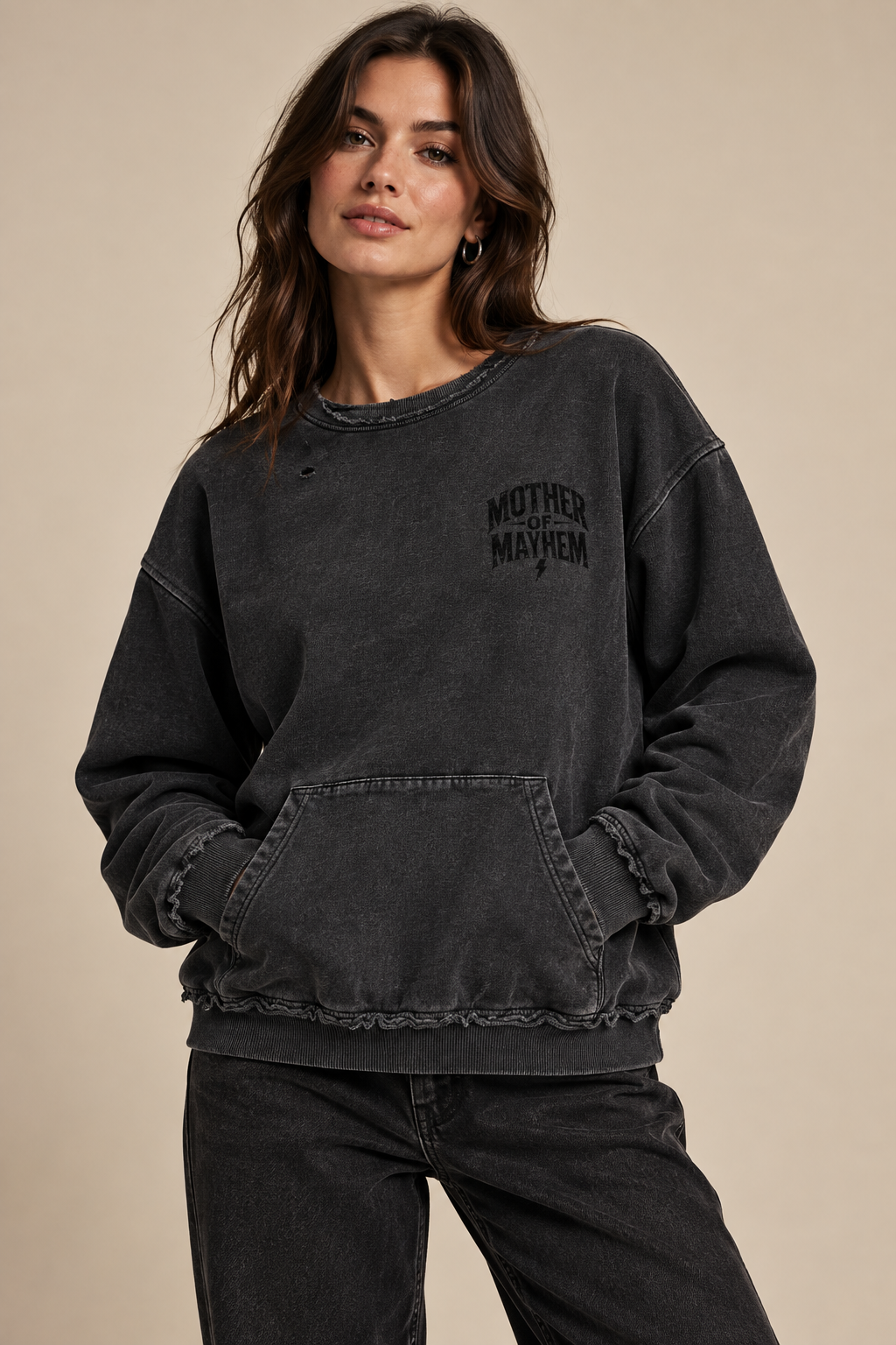 Editorial mockup with a woman model