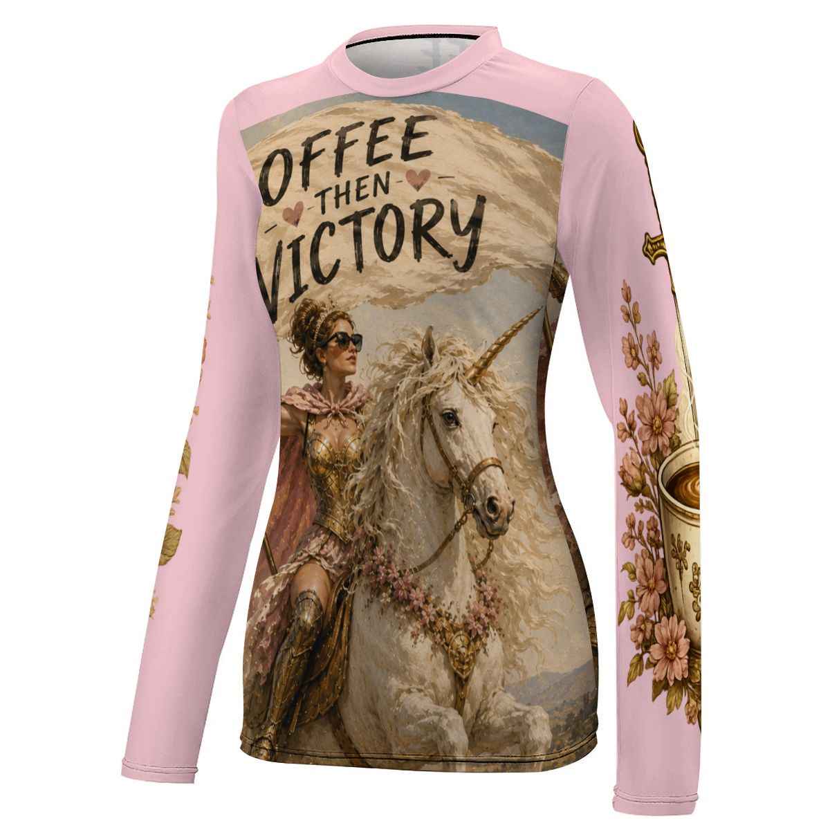 Women's LongSleeve Sun Shirt coffee then victory