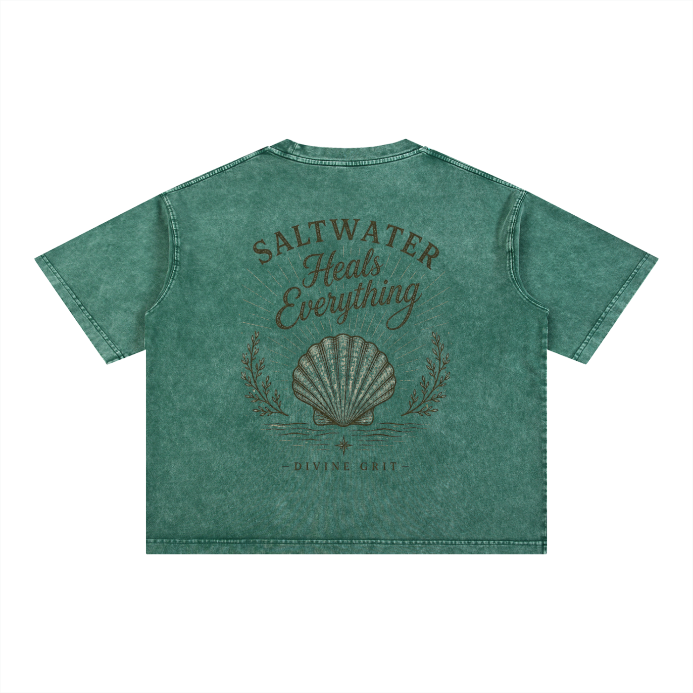 Saltwater Heals Everything T-Shirt - Mineral Wash Boxy Cotton Tee