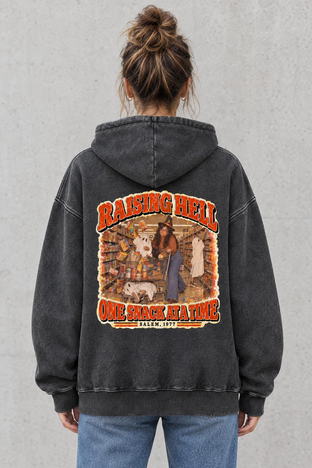 Raising Hell One Snack at a Time Halloween Hoodie | Oversized