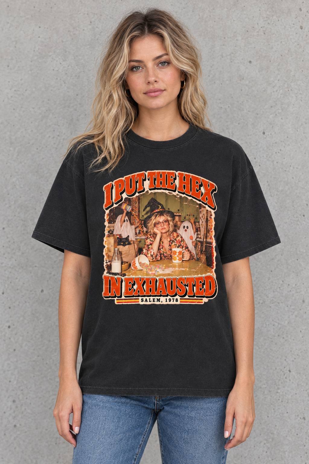 I Put the Hex in Exhausted Halloween T-Shirt | Cotton Graphic Tee